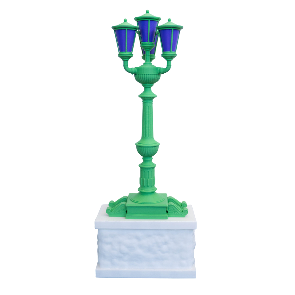 Lampione verde prato-viola
